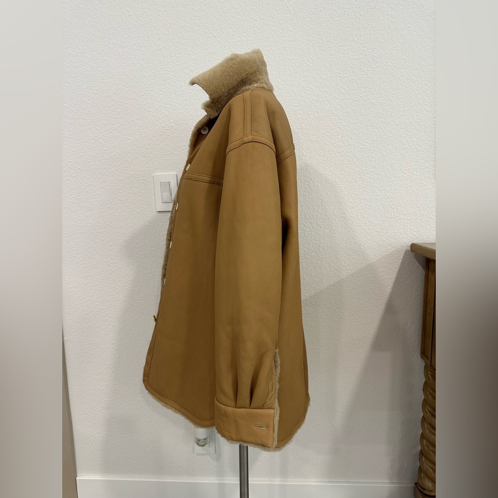 Bogner camel leather Jacket with Shearling Lining - Picture 3 of 13